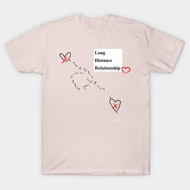 Long Distance Relationship Cute T-Shirt by Kassimoedesigns